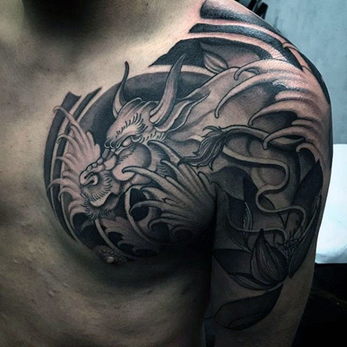 Cool Badass Half Sleeve Chest Tattoo Designs