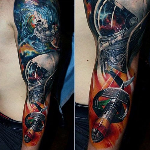 Badass Arm Full Sleeve Tattoo For Guys