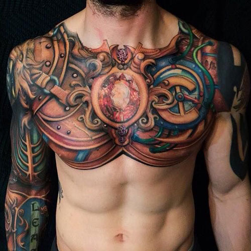 Badass Chest Tattoo Designs