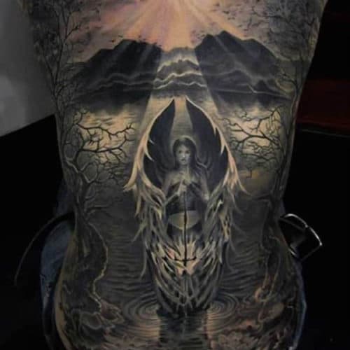 Angel Back Tattoos For Men