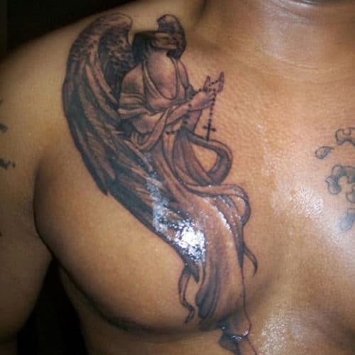 Angel Chest Tattoo For Men