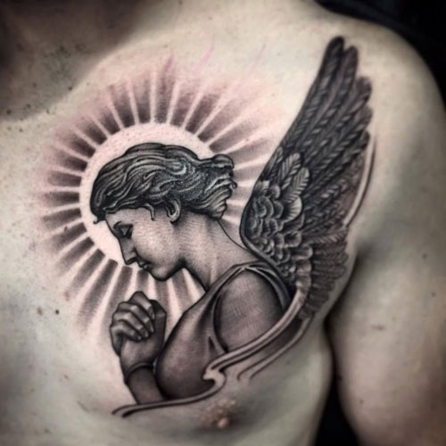 Praying Guardian Angel Tattoo Designs