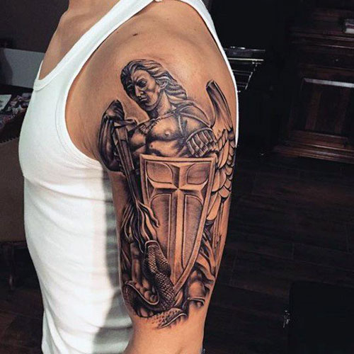 Cool Warrior Angel Tattoo