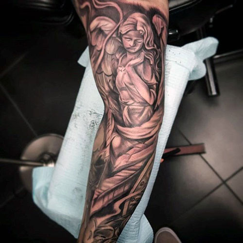 Full Sleeve Angel Tattoo