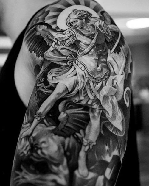 Black Angel Tattoo Ideas For Men