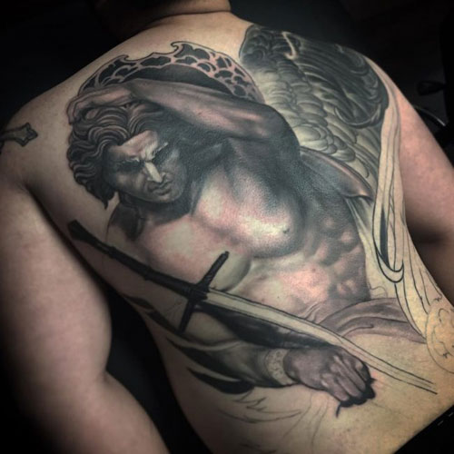 Angel with Sword Tattoo Ideas