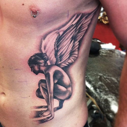 Unique Female Angel with Wings Tattoo