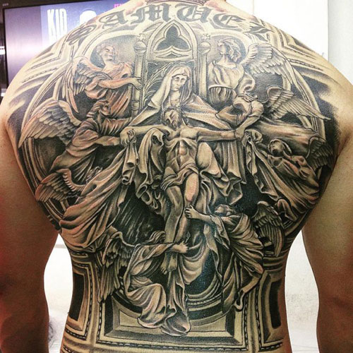 Unique Full Back Angel Tattoo