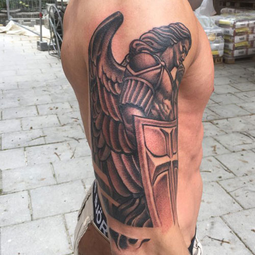 Best Warrior Guardian Angel Tattoo Designs For Guys