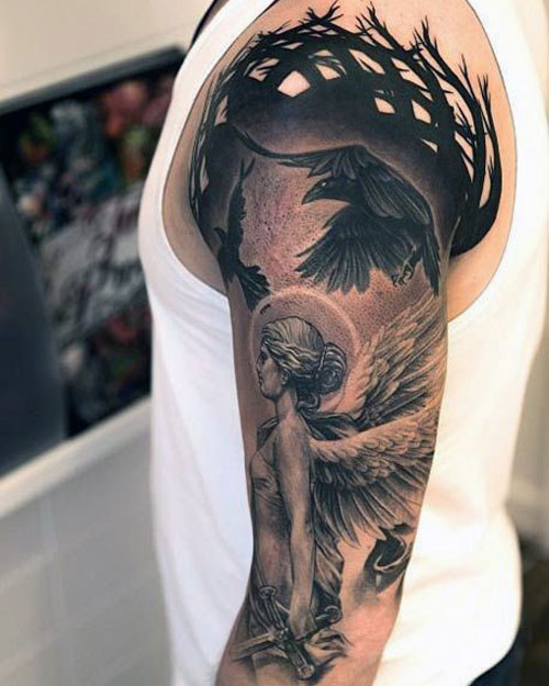 Beautiful Guardian Angel Tattoos