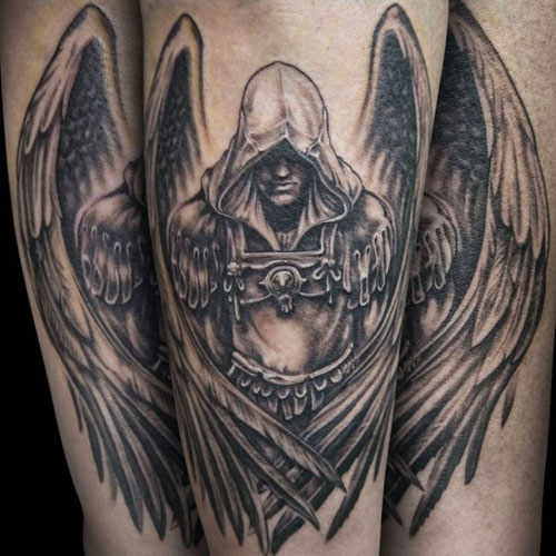 Dark Warrior Guardian Angel Tattoo Ideas