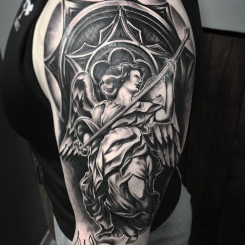 Half Sleeve Angel Tattoo Designs For Men