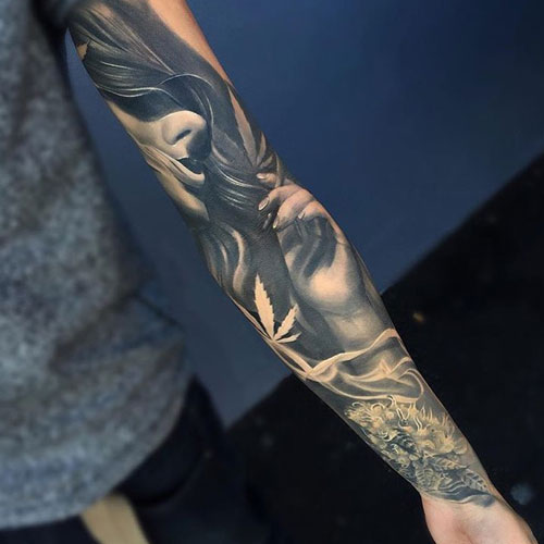 Badass Full Arm Tattoo Designs For Men