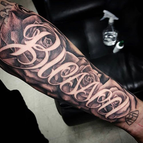 Cool Religious Inner Arm Tattoo Designs For Men