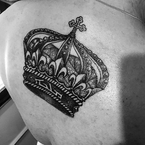 Crown Middle Back Tattoos