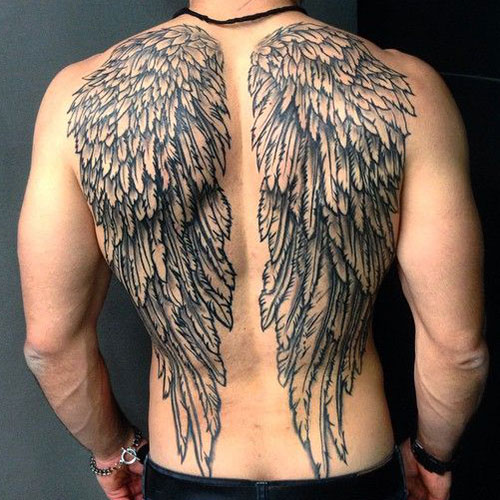 Full Back Angel Wings Back Tattoo