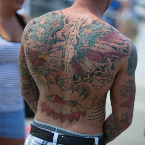 Large Eagle Back Tattoos For Men