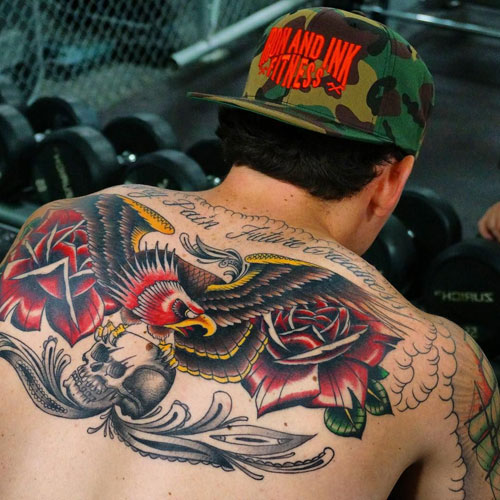 Badass Upper Back Eagle Tattoos For Guys