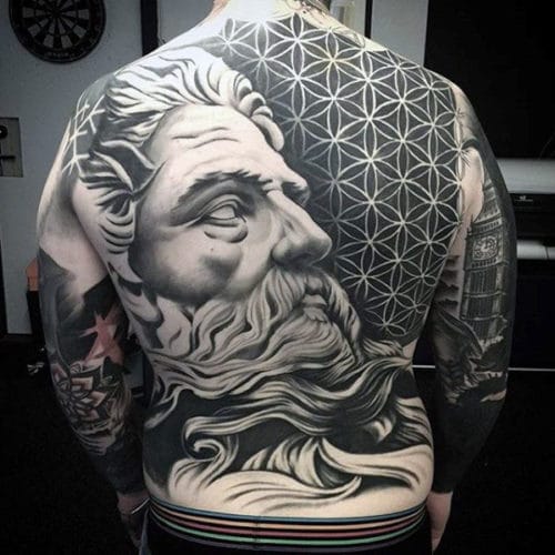 Back Tattoos For Guys - Zeus God