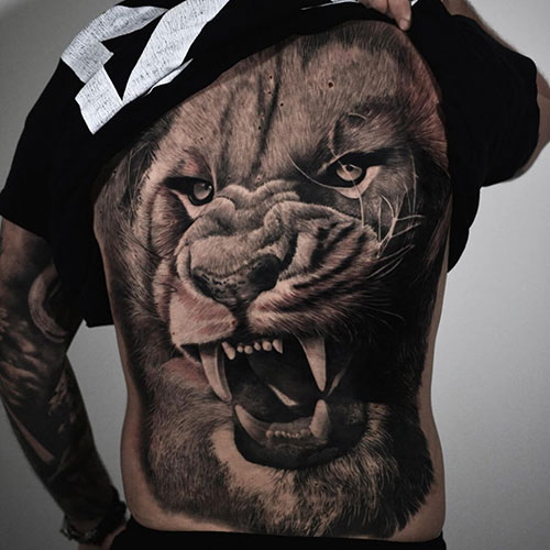 Lion Back Tattoo