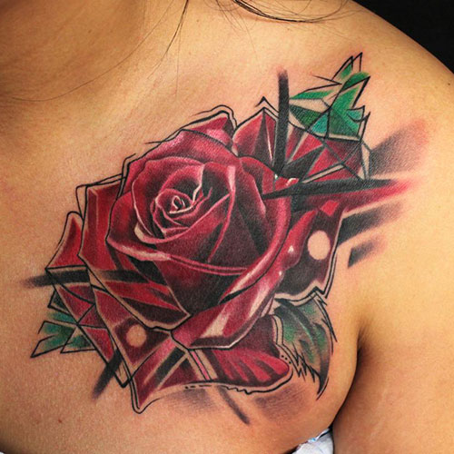 Rose Chest Tattoo Designs