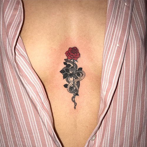 Rose Chest Tattoo Ideas