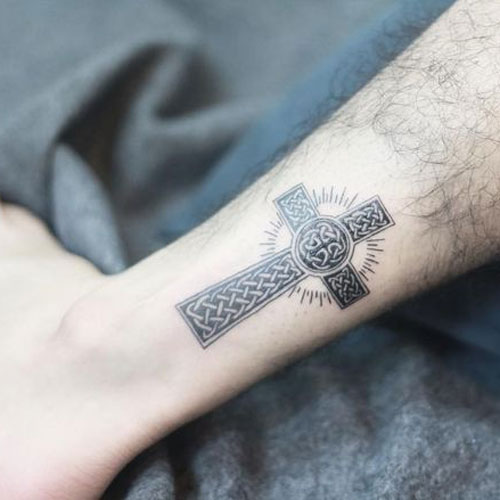 Cross Tattoo on Wrist