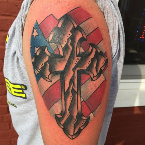 Badass Cross Tattoos on Shoulder