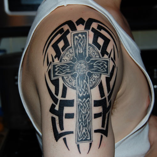 Shoulder Cross Tattoo Designs