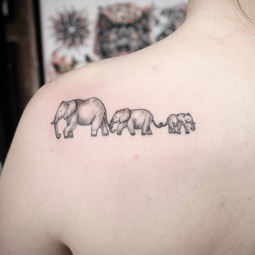 Small Shoulder Elephant Tattoo Idea