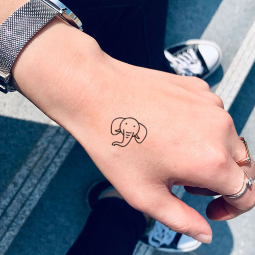 Elephant Outline Tattoo
