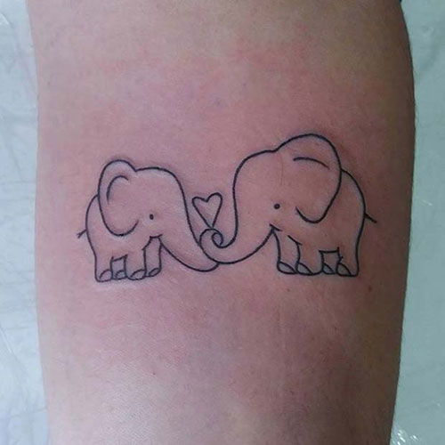 Adorable Elephant Heart Tattoo