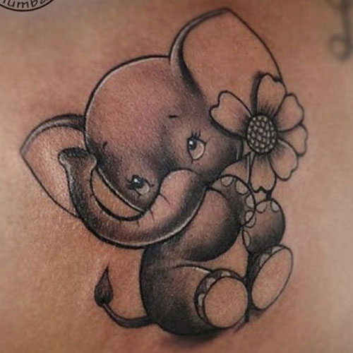 Adorable Baby Elephant Tattoo