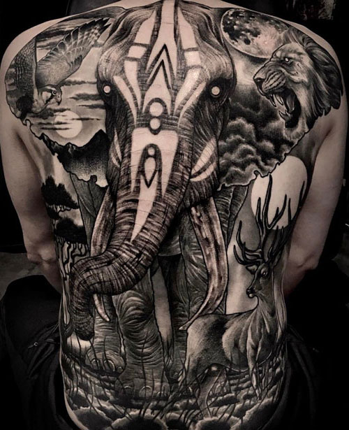 Elephant Back Tattoo