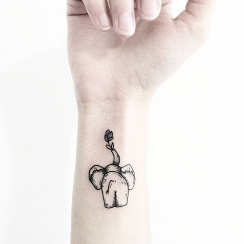 Best Elephant Wrist Tattoo