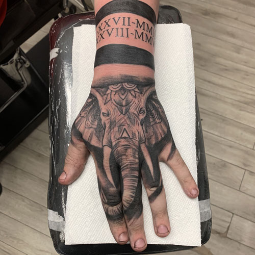 Elephant Hand Tattoo