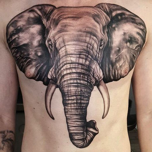 Elephant Chest Tattoo