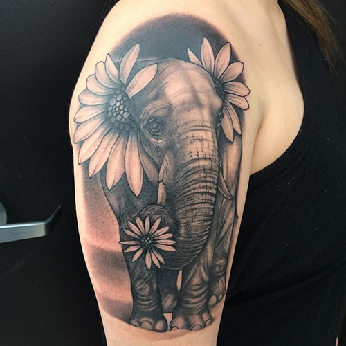 Cool Elephant Arm Tattoo Designs