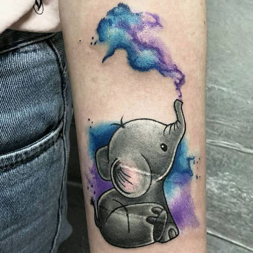 Baby Elephant Arm Tattoo Designs