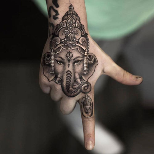 Indian Hand Elephant Tattoo