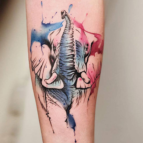 Beautiful Elephant Forearm Tattoo Designs