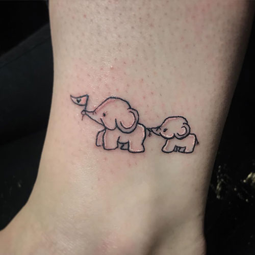 Little Cartoon Elephant Tattoo Design