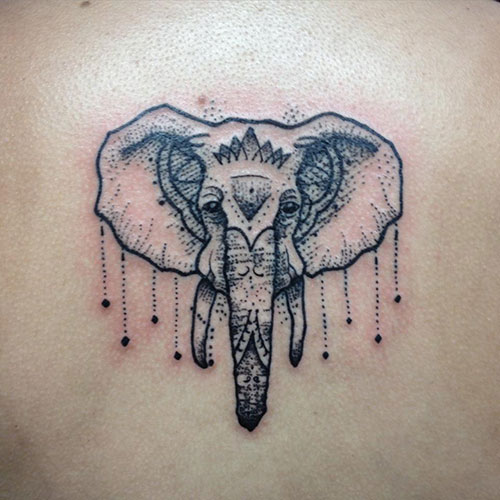 Geometric Elephant Head Tattoo Designs