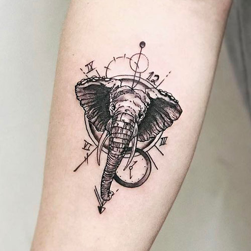 Cool Geometric Elephant Tattoo