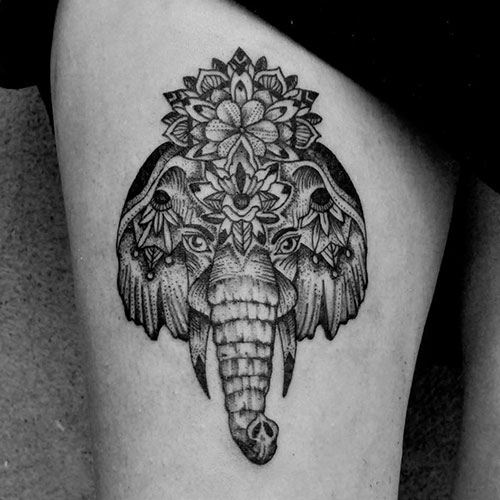 Cute Mandala Elephant Tattoo Designs