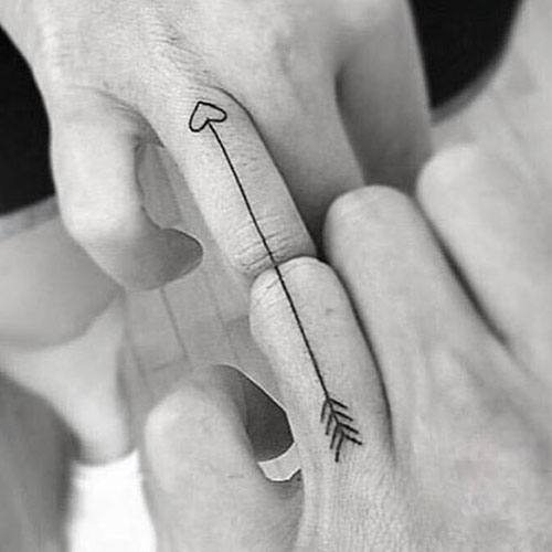 Matching Couple Finger Tattoos