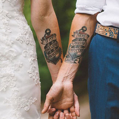 Unique His and Her Couple Tattoos For Marriage
