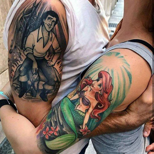 Unique Matching Disney Couple Tattoos