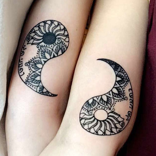 Yin and Yang Couple Tattoos