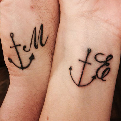 His and Hers Anchor Tattoos